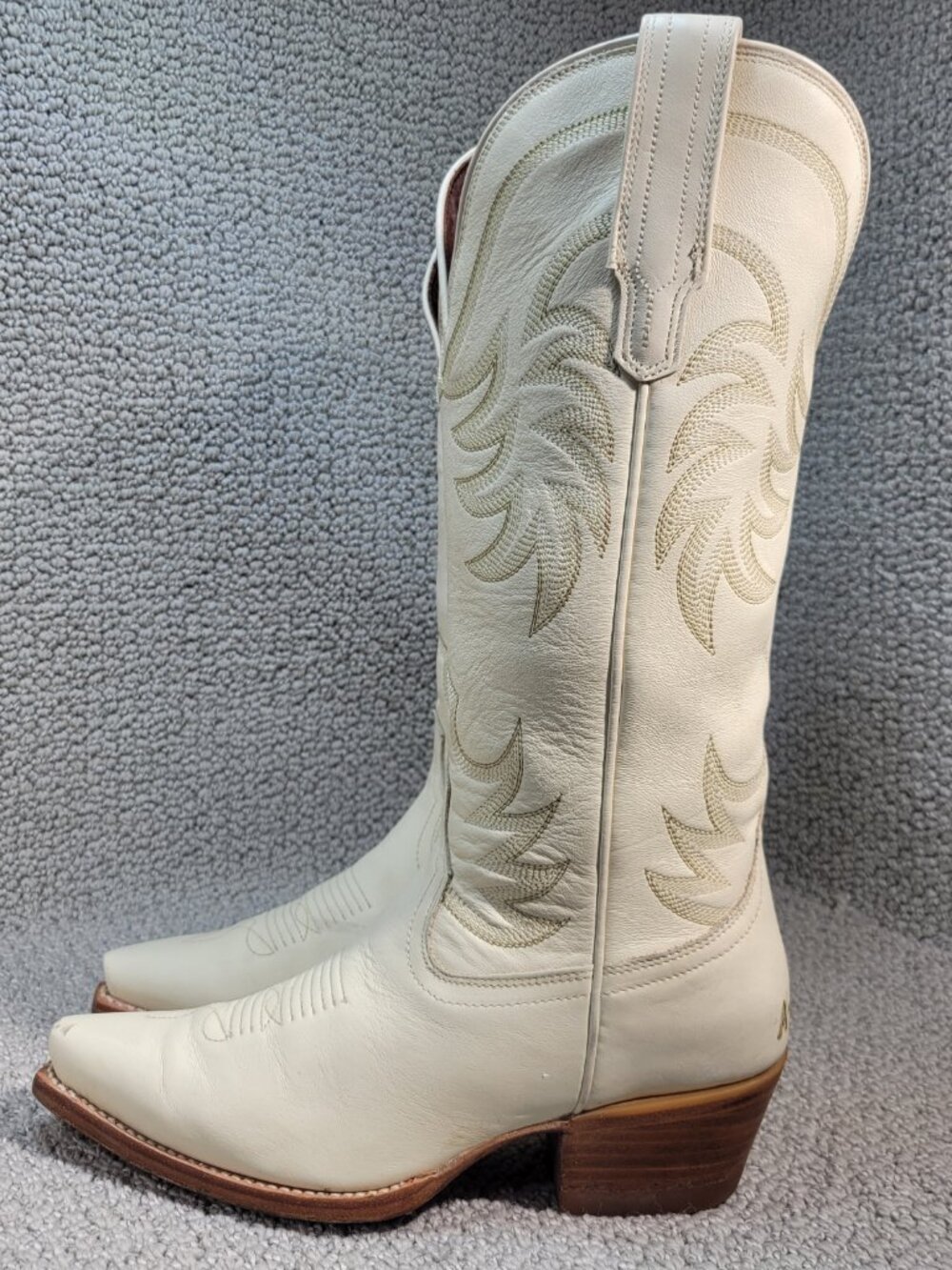 Tecovas The Annie Women's US Size 7B Bone Cowhide Pull on Cowgirl Boots